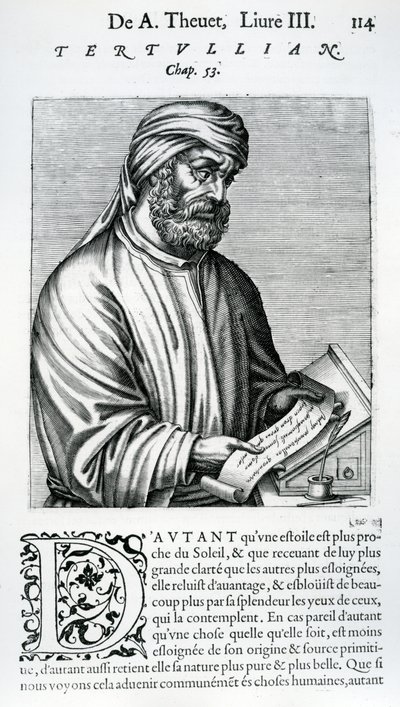 Tertullian, illustration from Andre Thevet